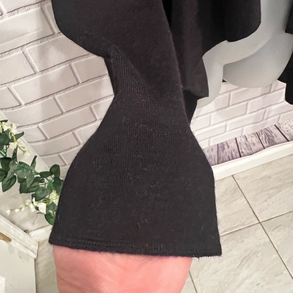 CLOTHES women black wool open cardigan/size M - Picture 5 of 8